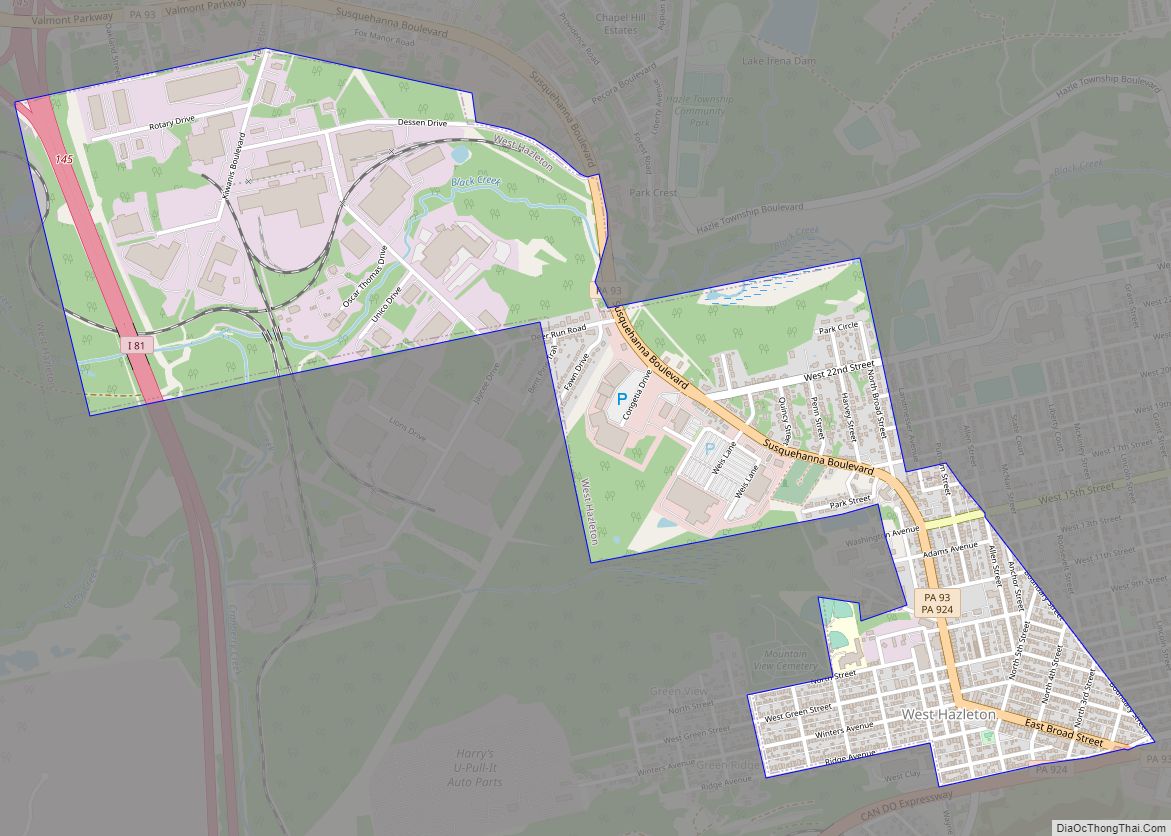 Map of West Hazleton borough