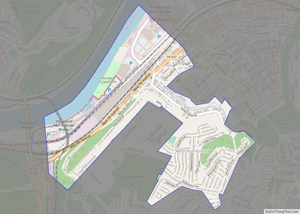 Map of West Homestead borough