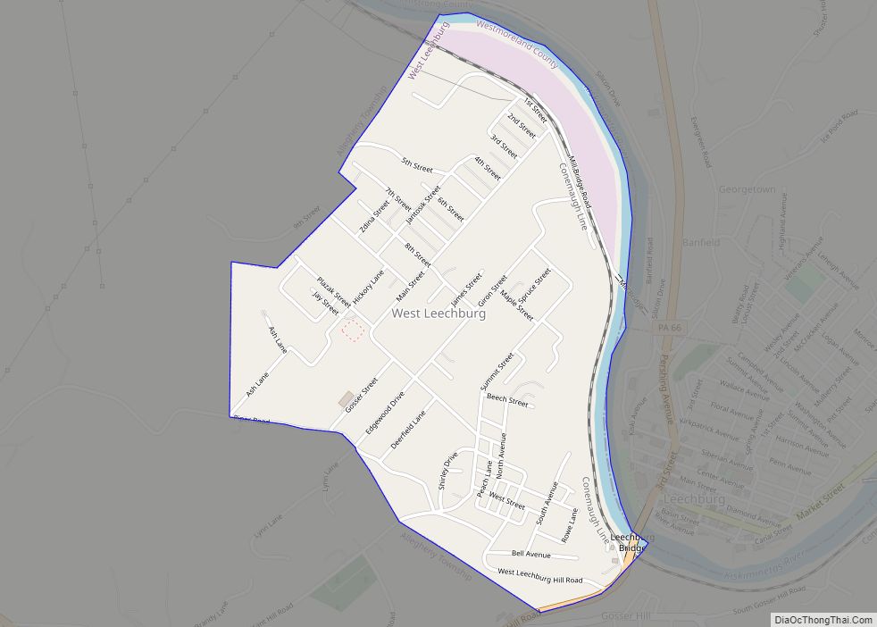 Map of West Leechburg borough