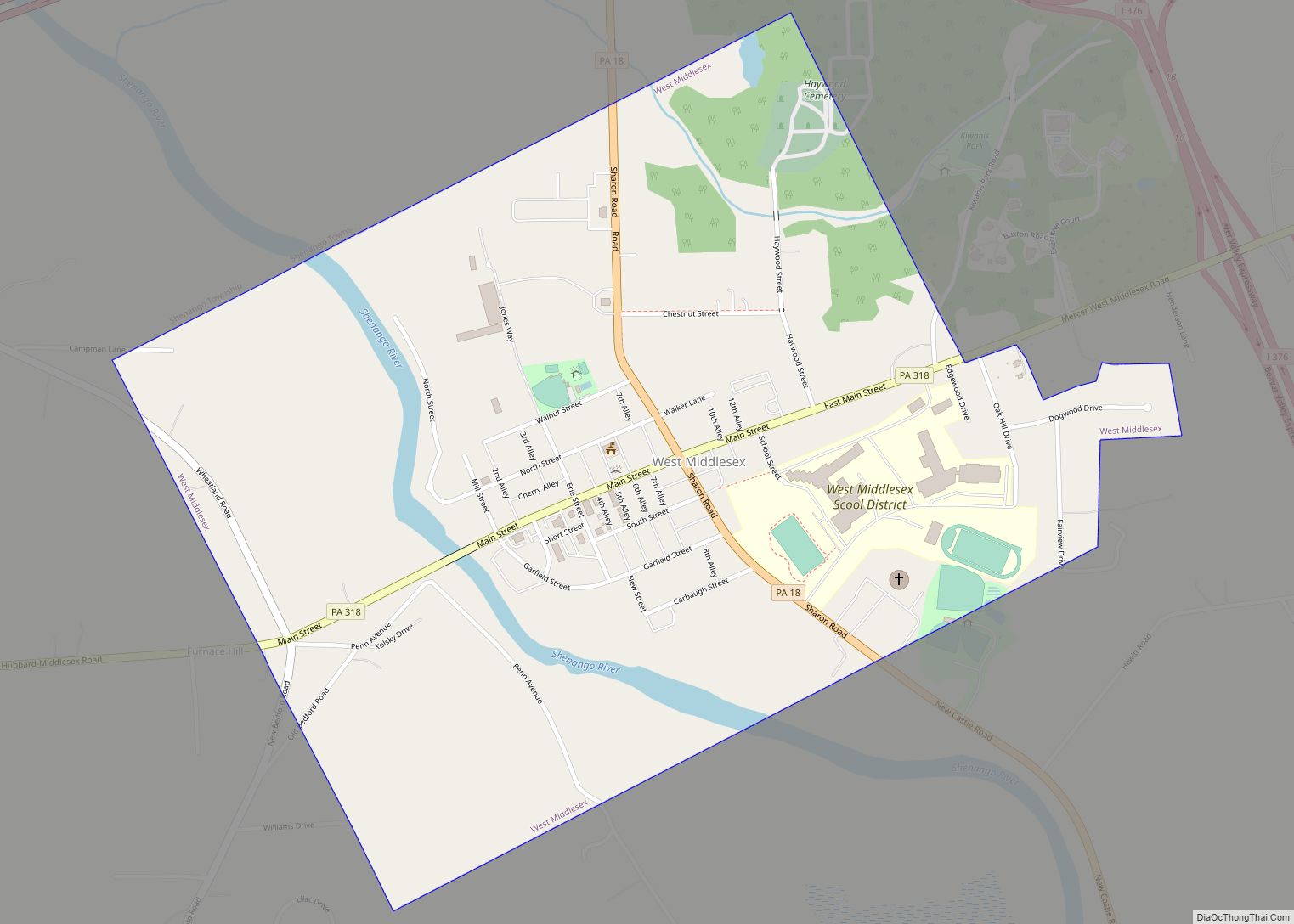 Map of West Middlesex borough