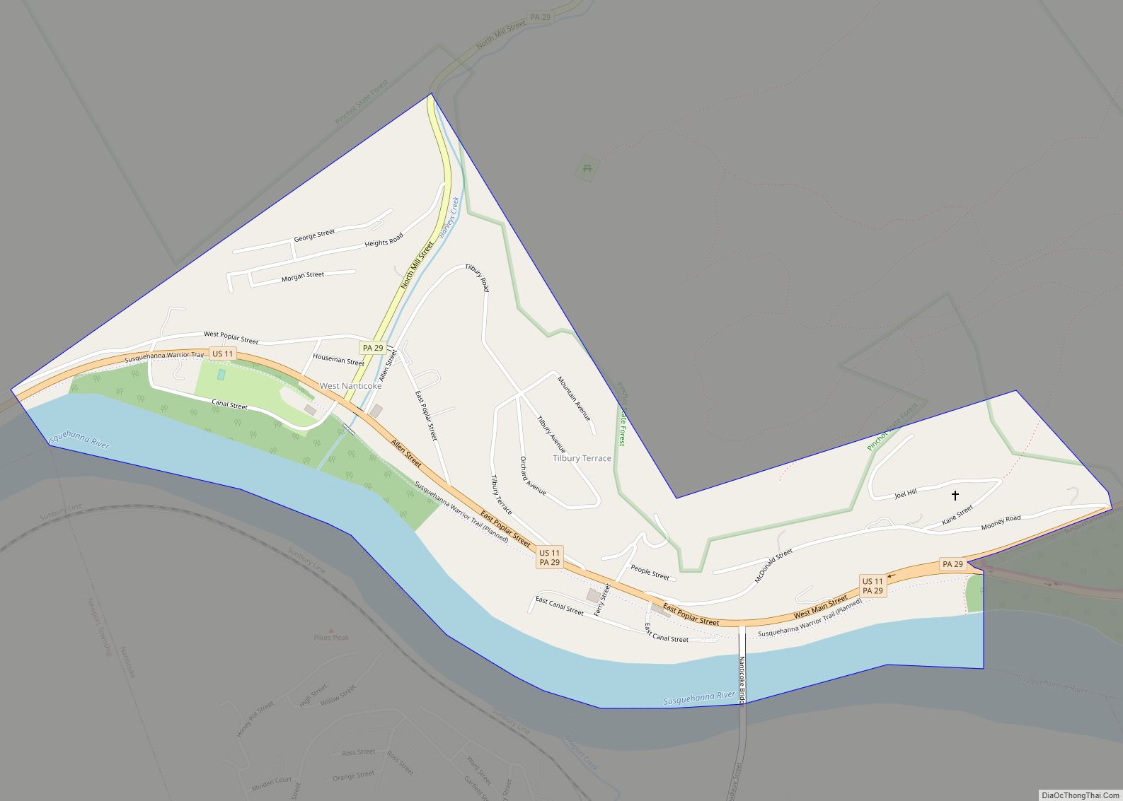 Map of West Nanticoke CDP