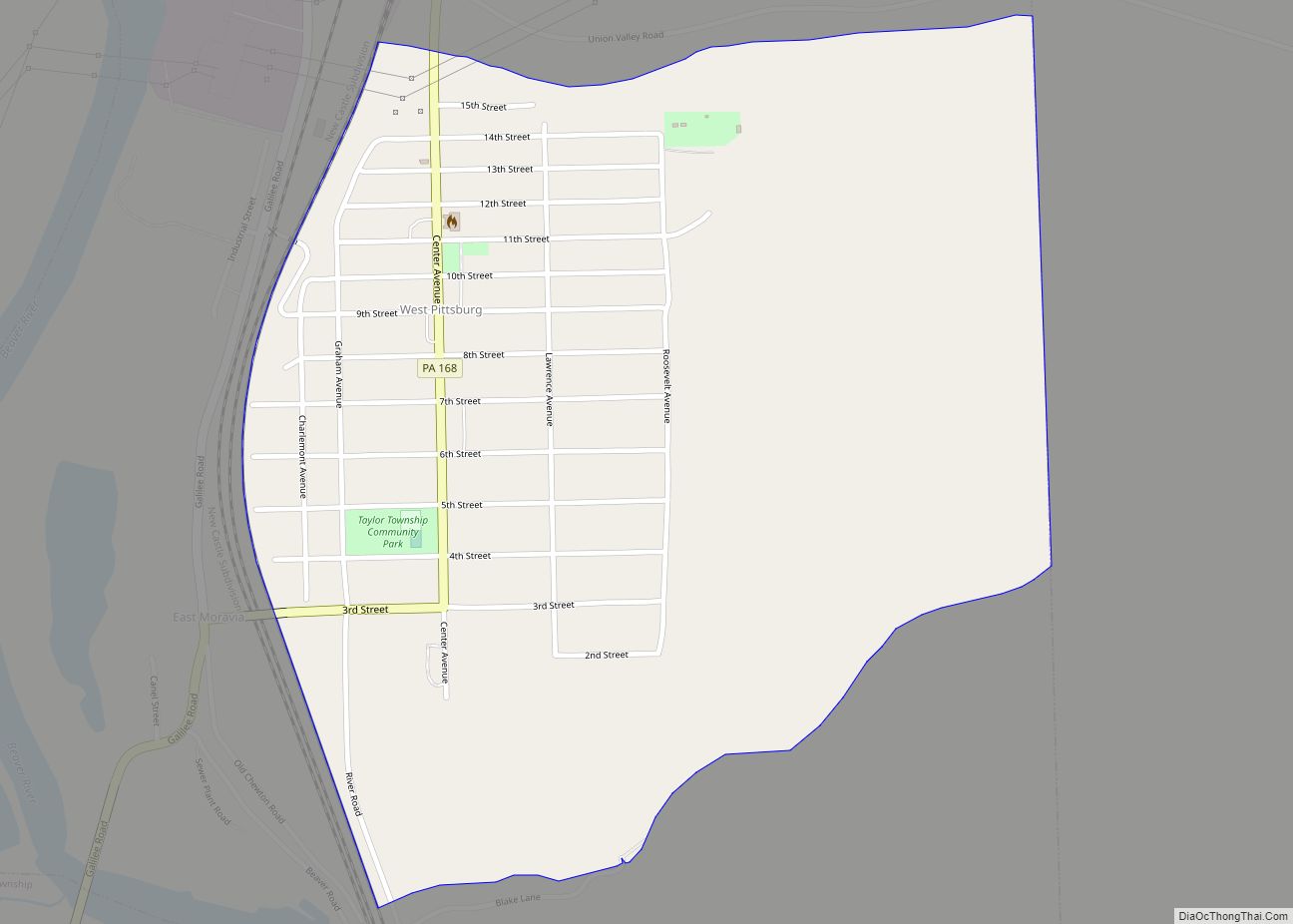 Map of West Pittsburg CDP