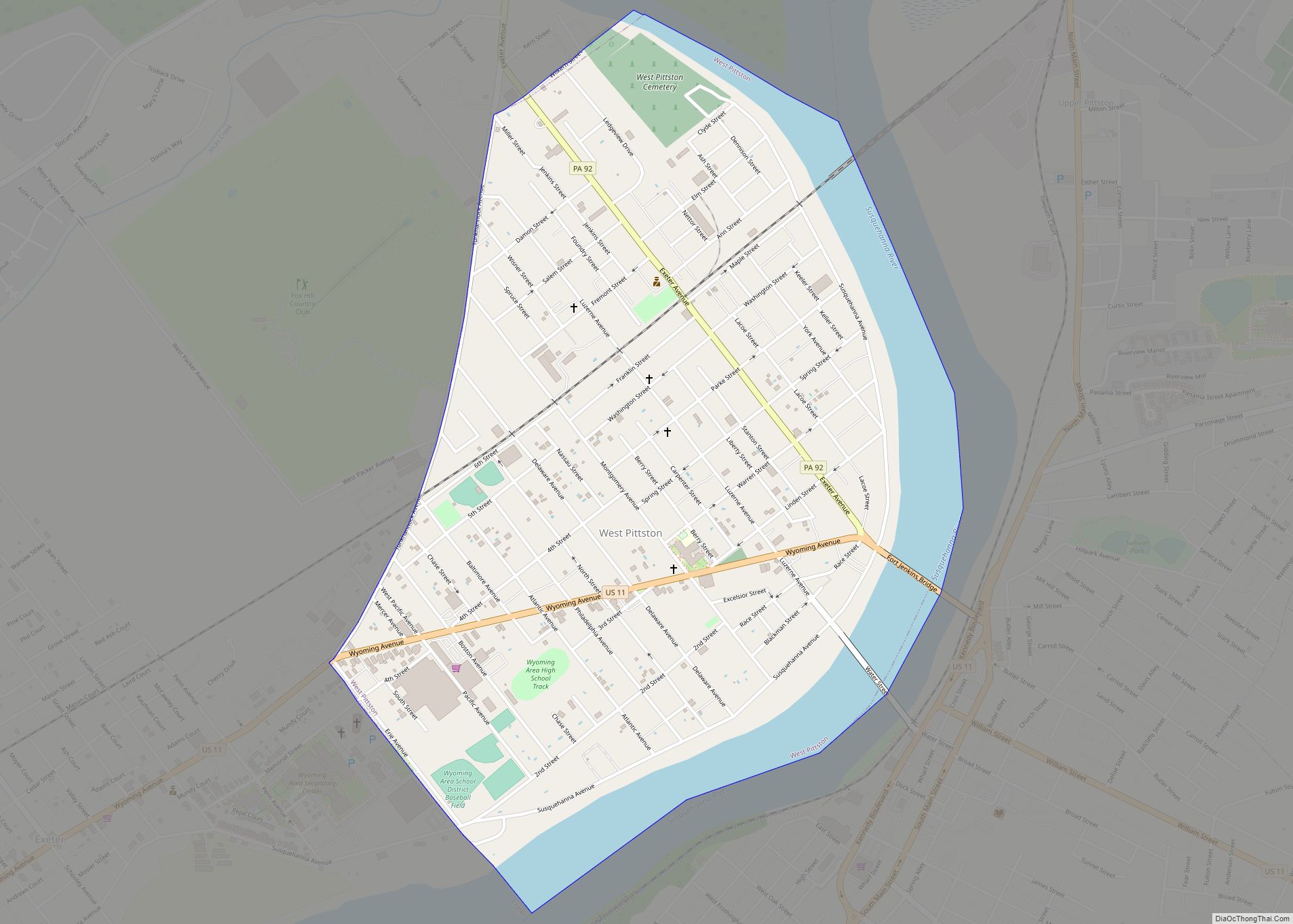 Map of West Pittston borough