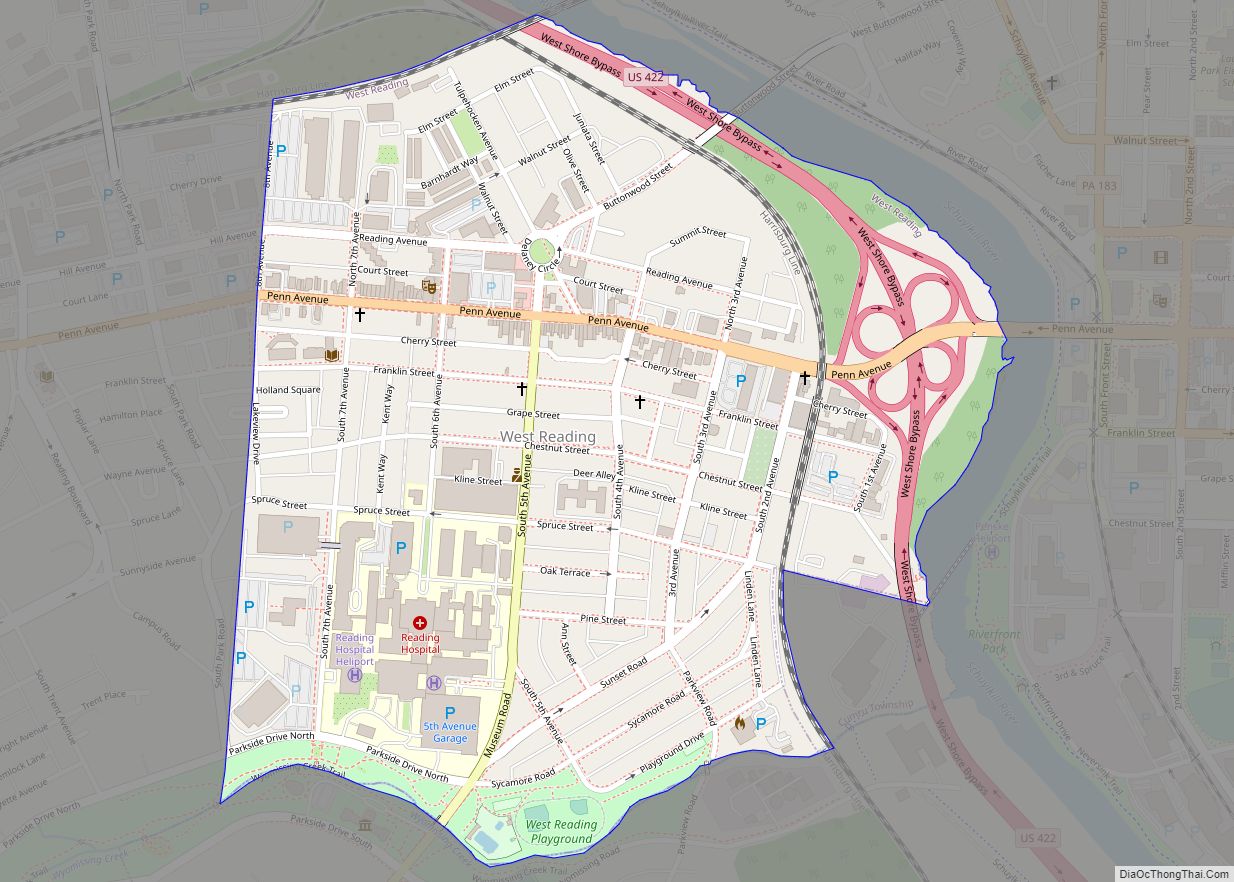Map of West Reading borough