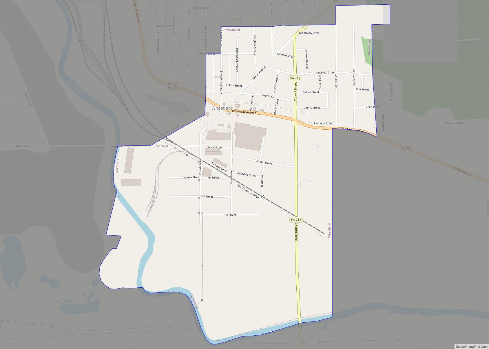 Map of Wheatland borough, Pennsylvania