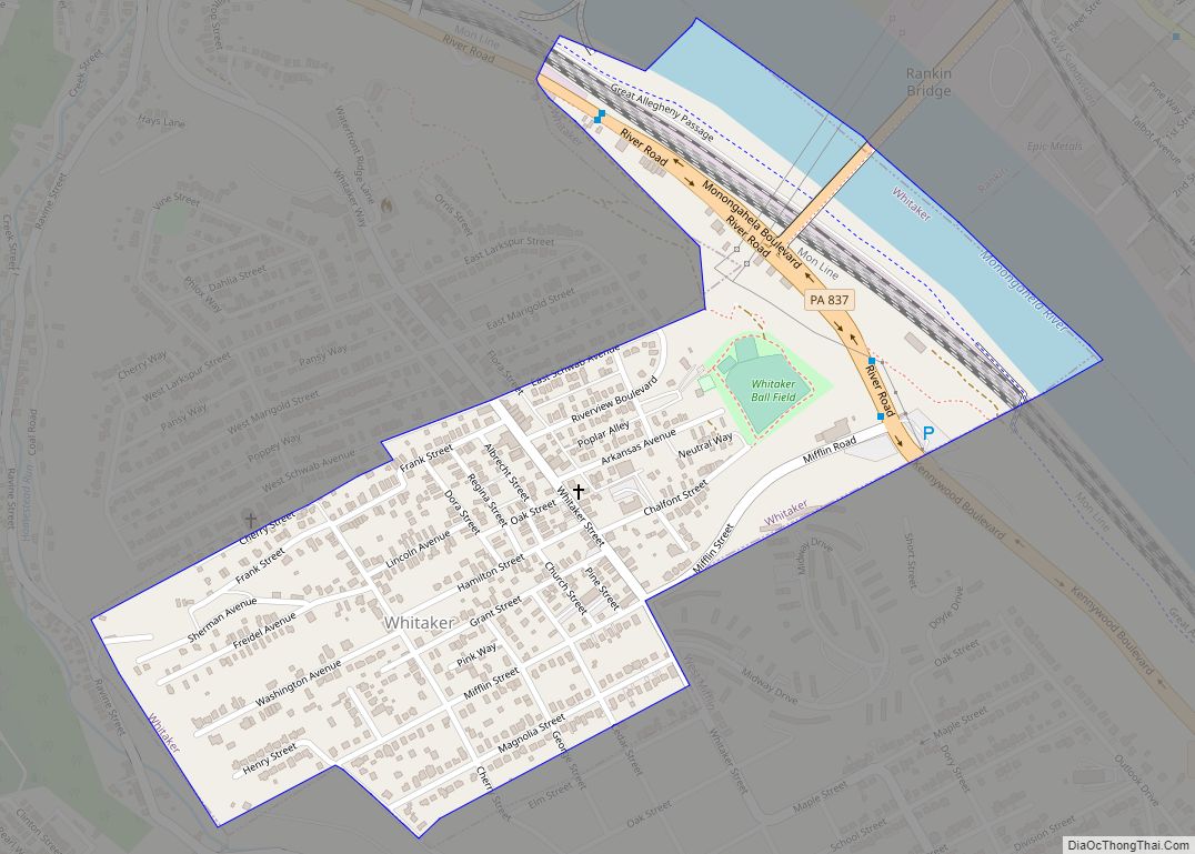 Map of Whitaker borough