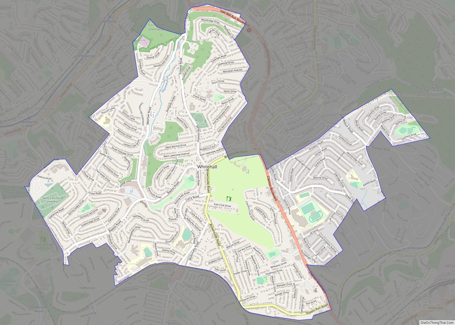 Map of Whitehall borough, Pennsylvania