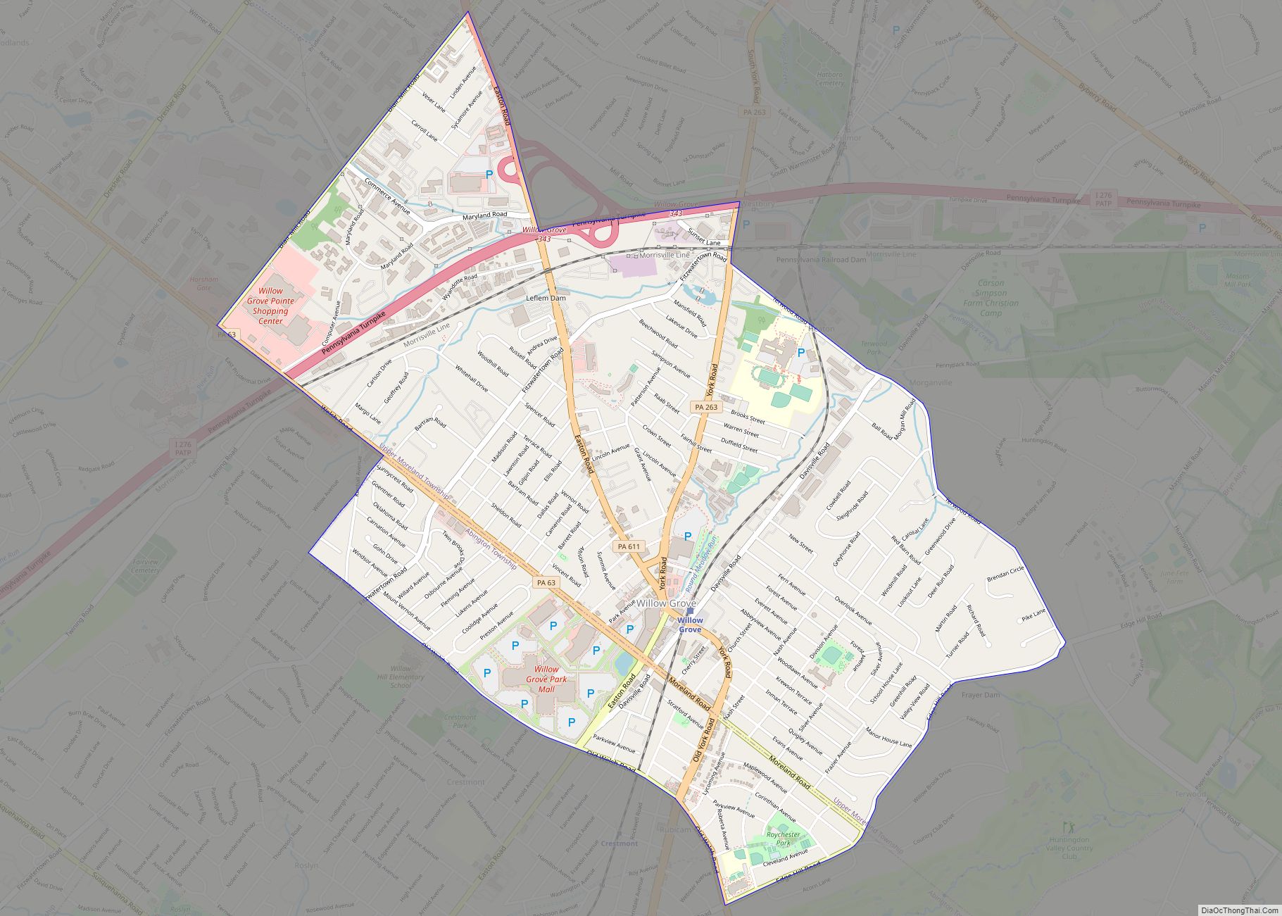 Map of Willow Grove CDP