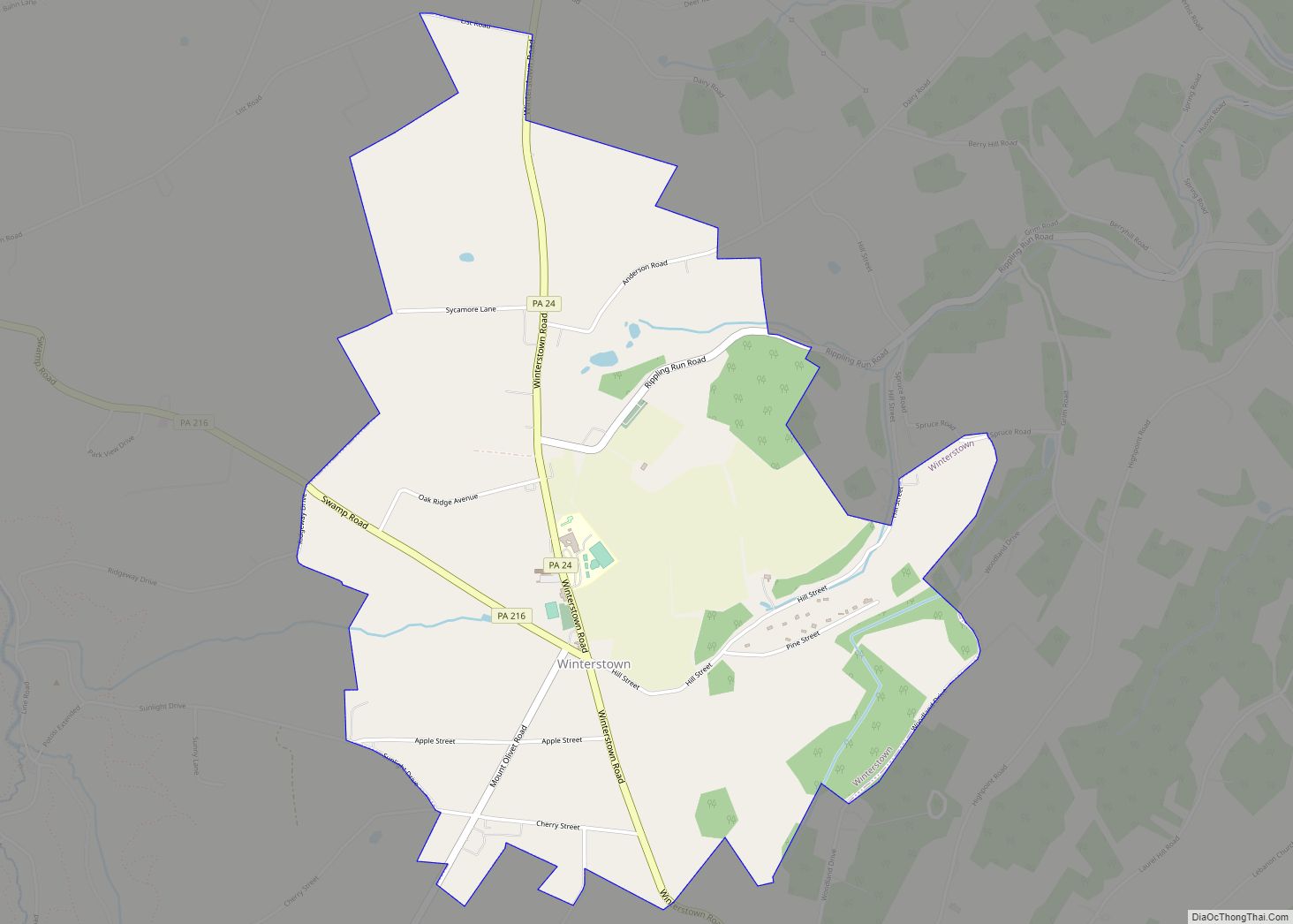 Map of Winterstown borough