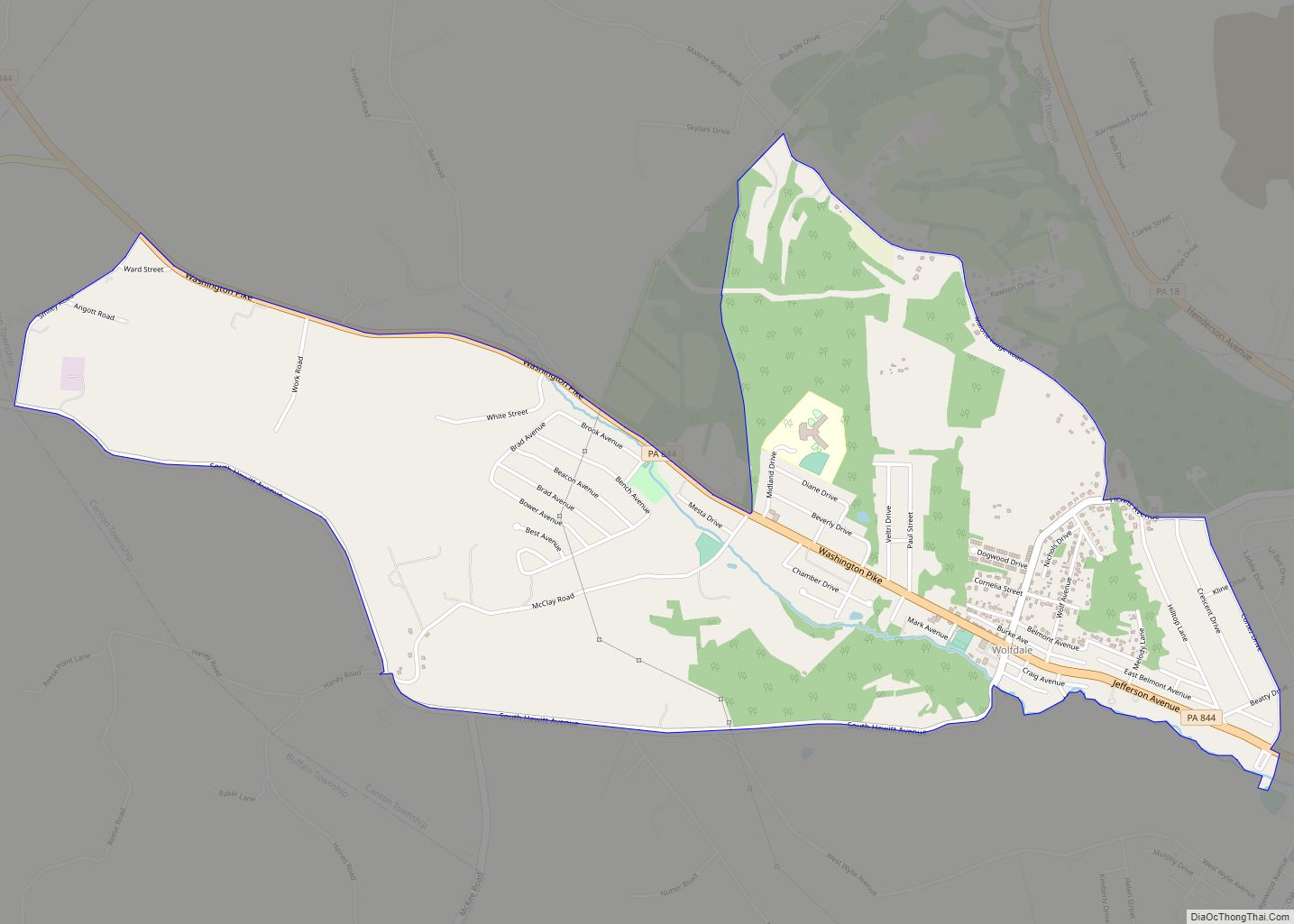 Map of Wolfdale CDP