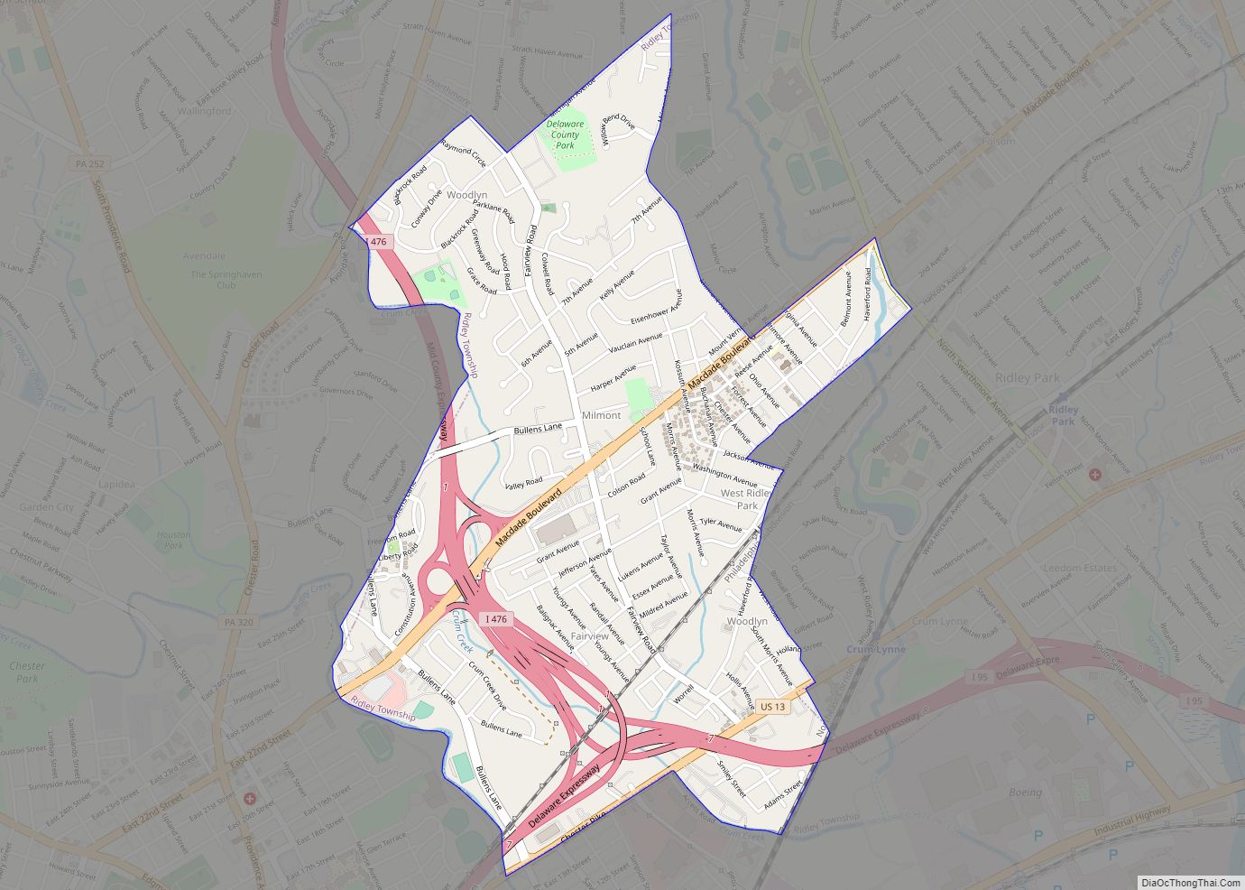 Map of Woodlyn CDP