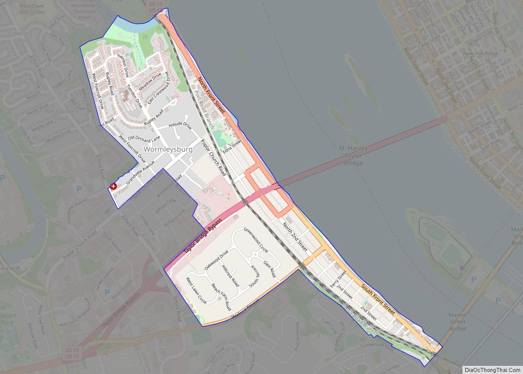 Map of Wormleysburg borough