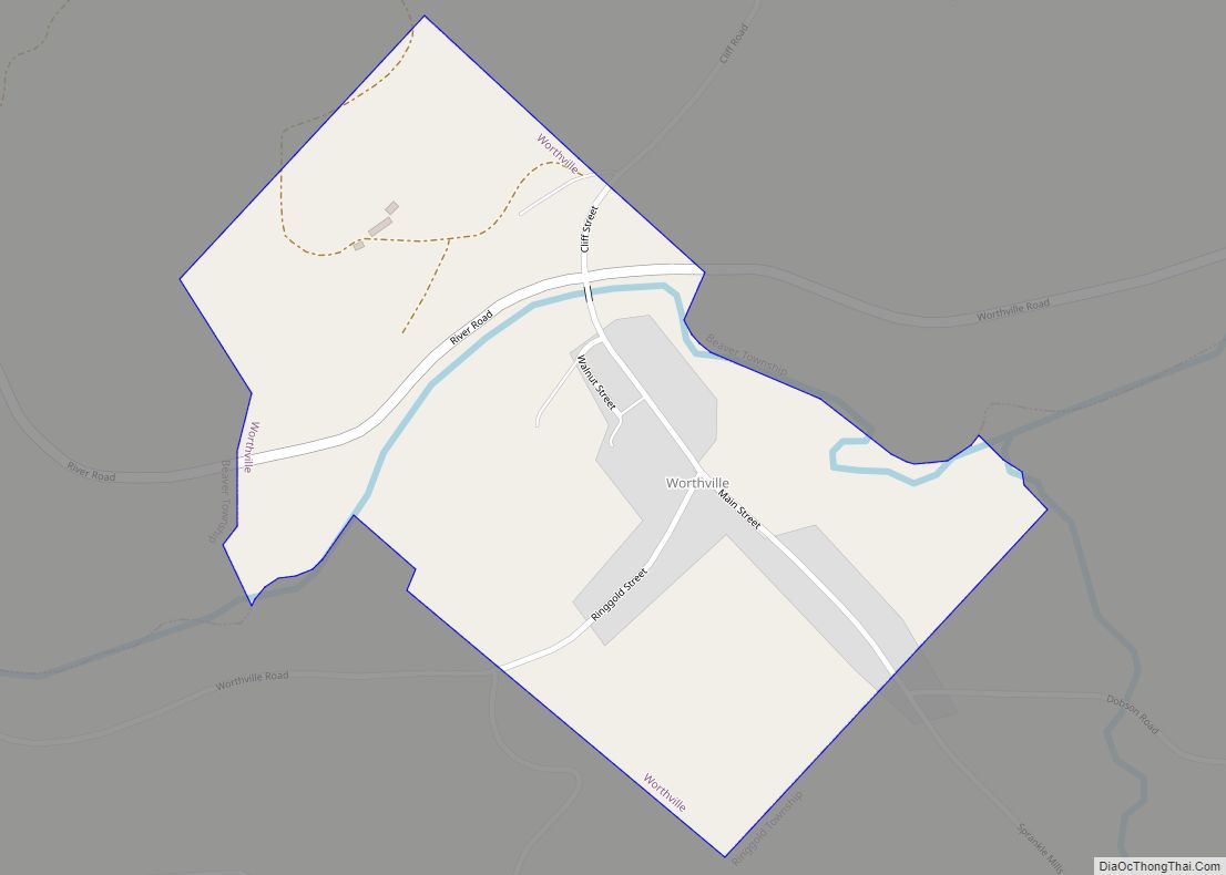 Map of Worthville borough, Pennsylvania