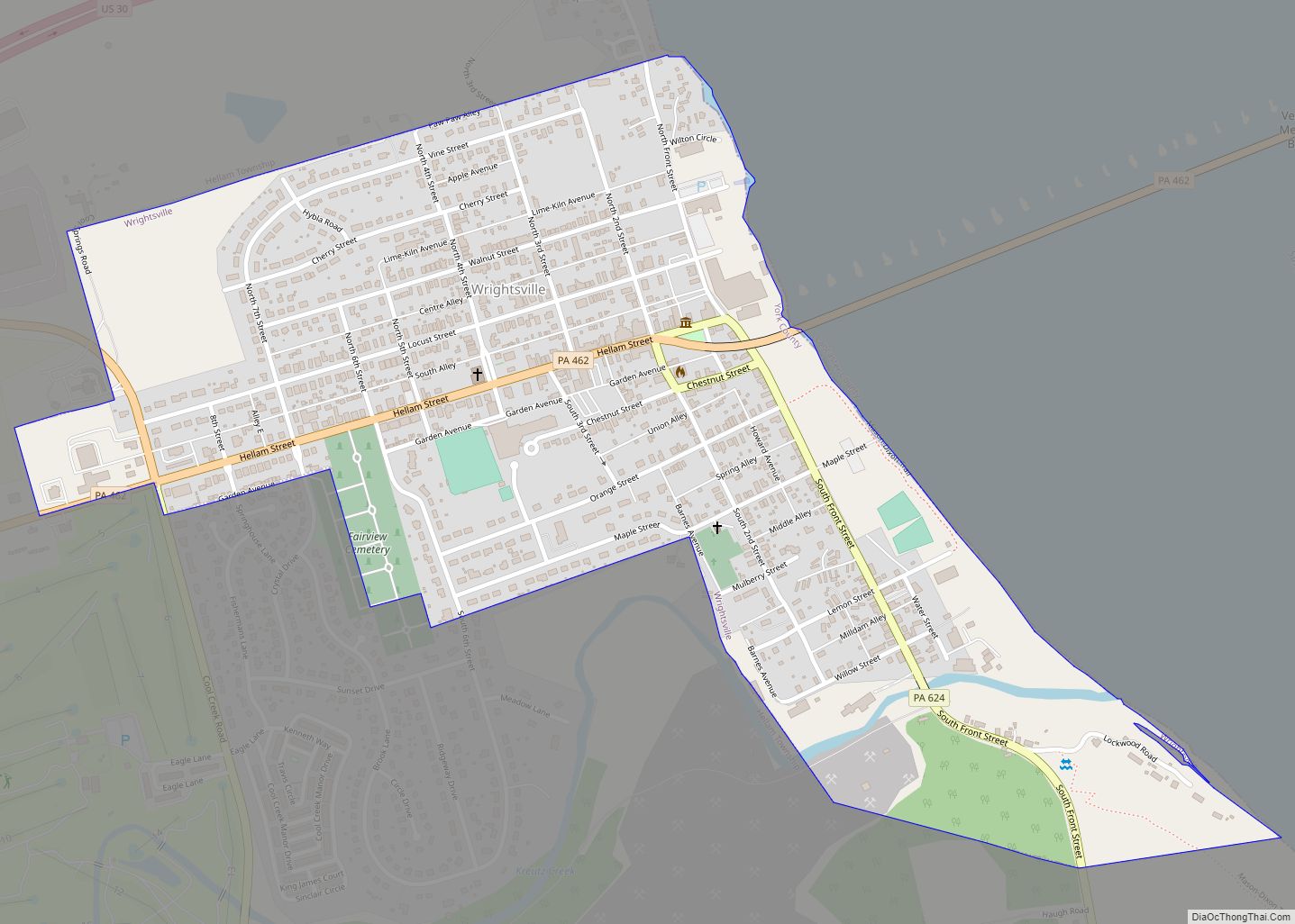 Map of Wrightsville borough, Pennsylvania