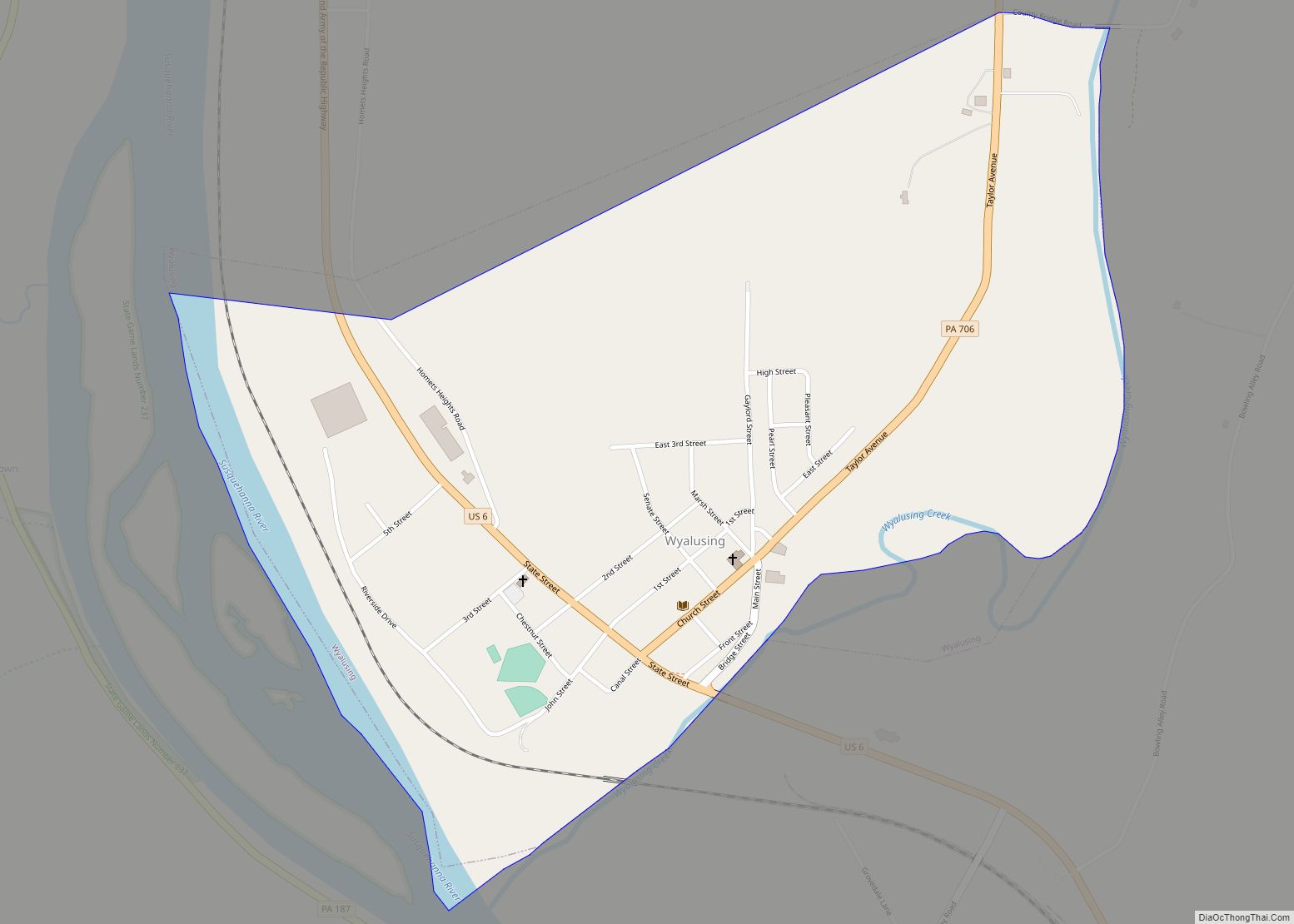 Map of Wyalusing borough