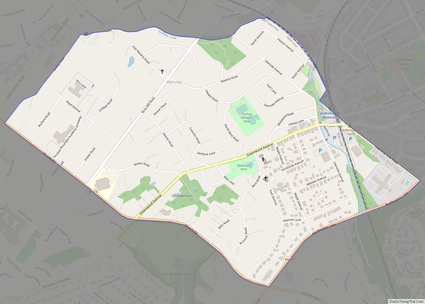 Map of Wyncote CDP