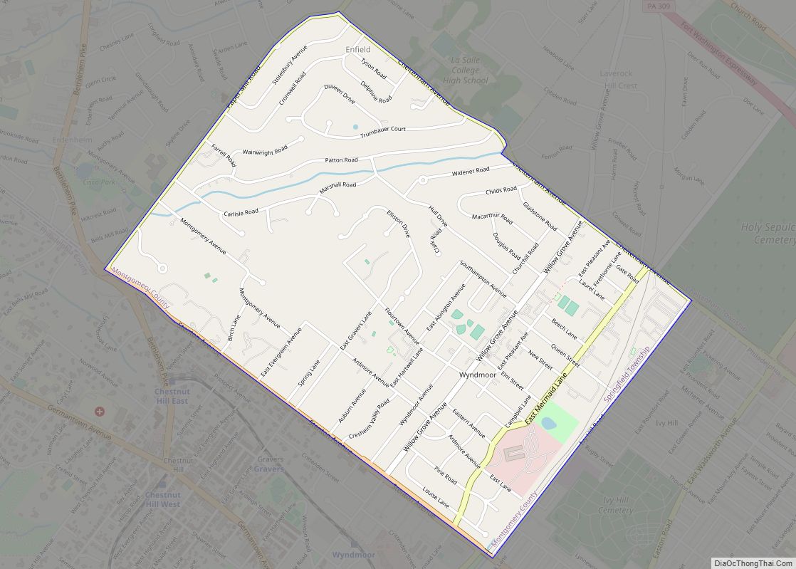 Map of Wyndmoor CDP