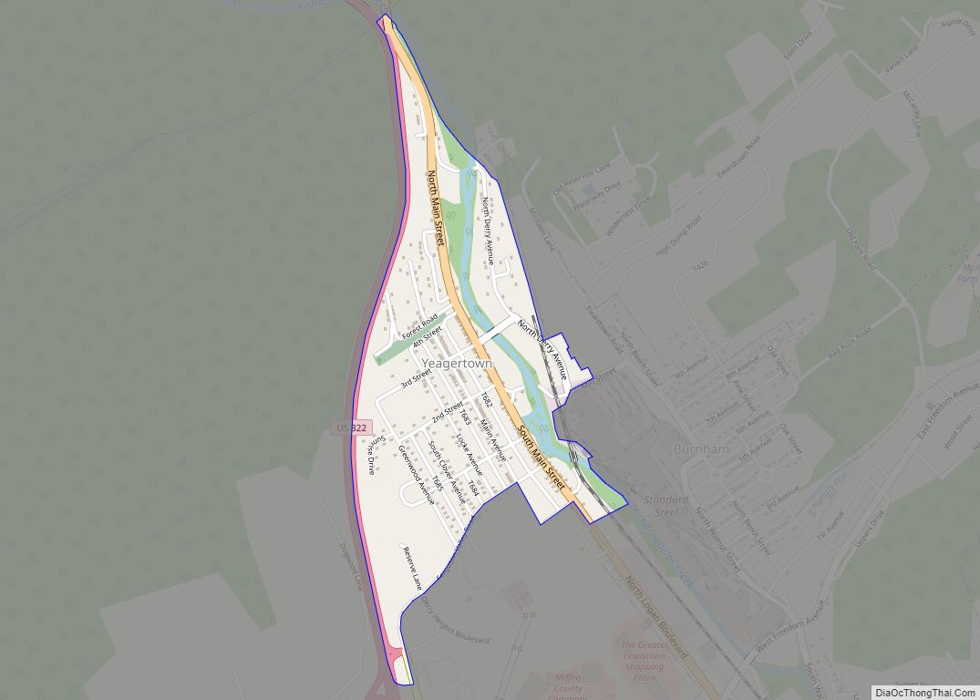 Map of Yeagertown CDP