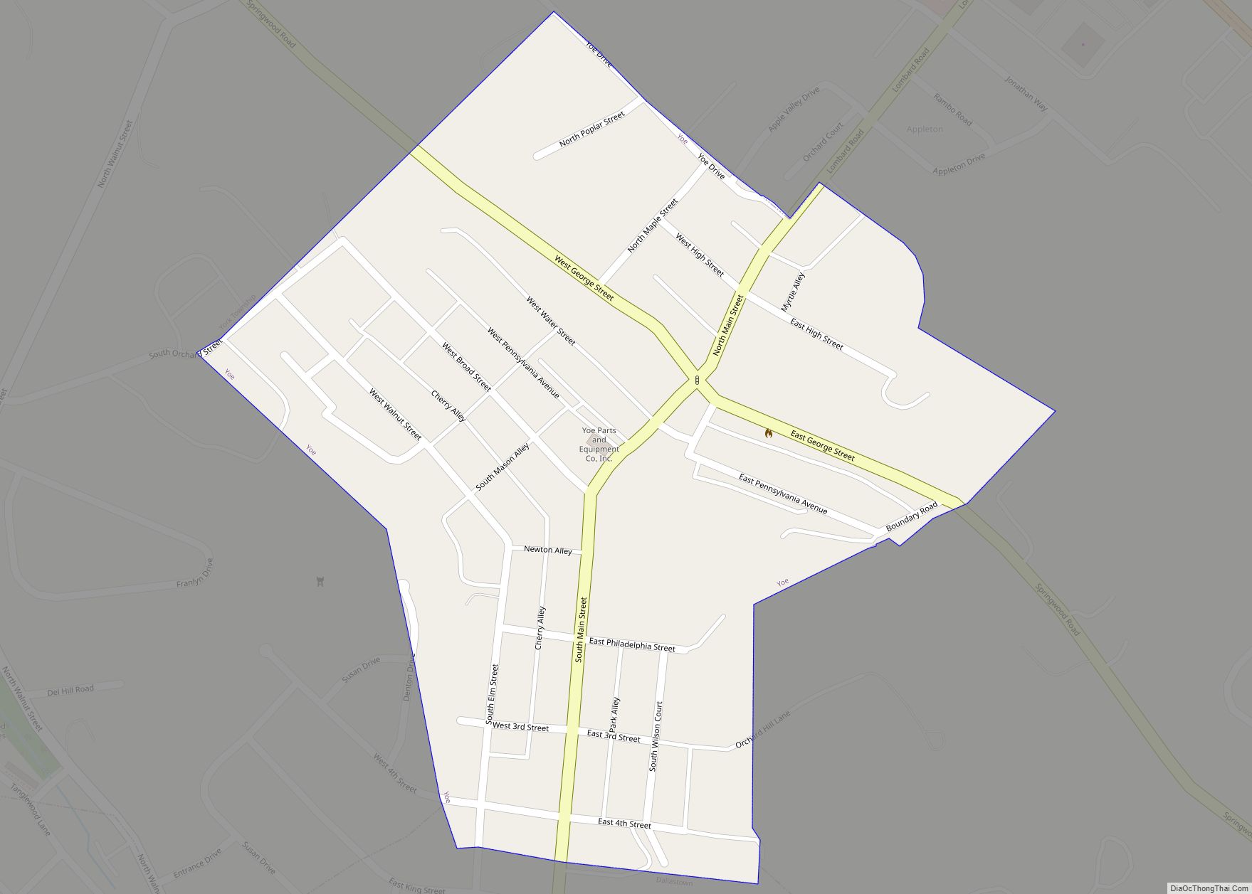 Map of Yoe borough