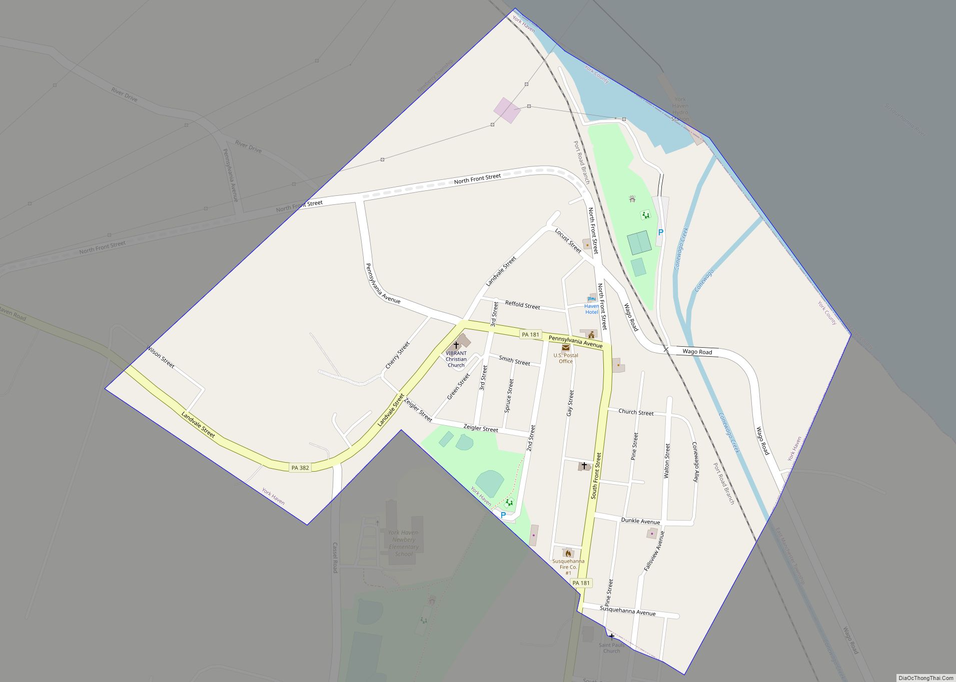 Map of York Haven borough