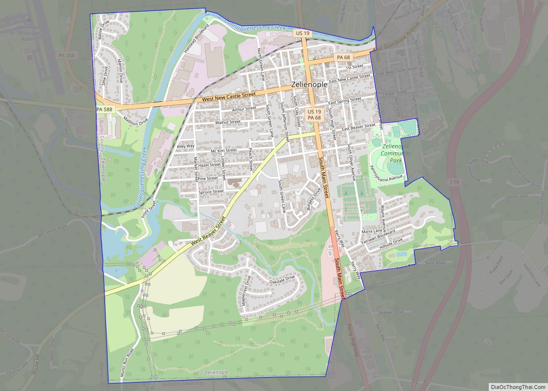 Map of Zelienople borough