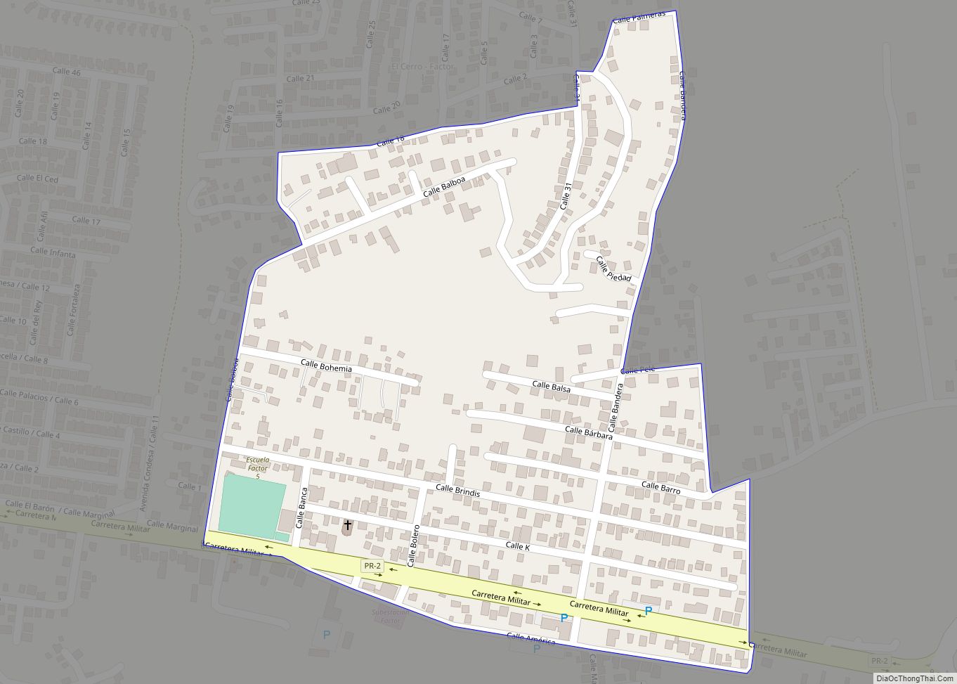 Map of Animas comunidad, Puerto Rico