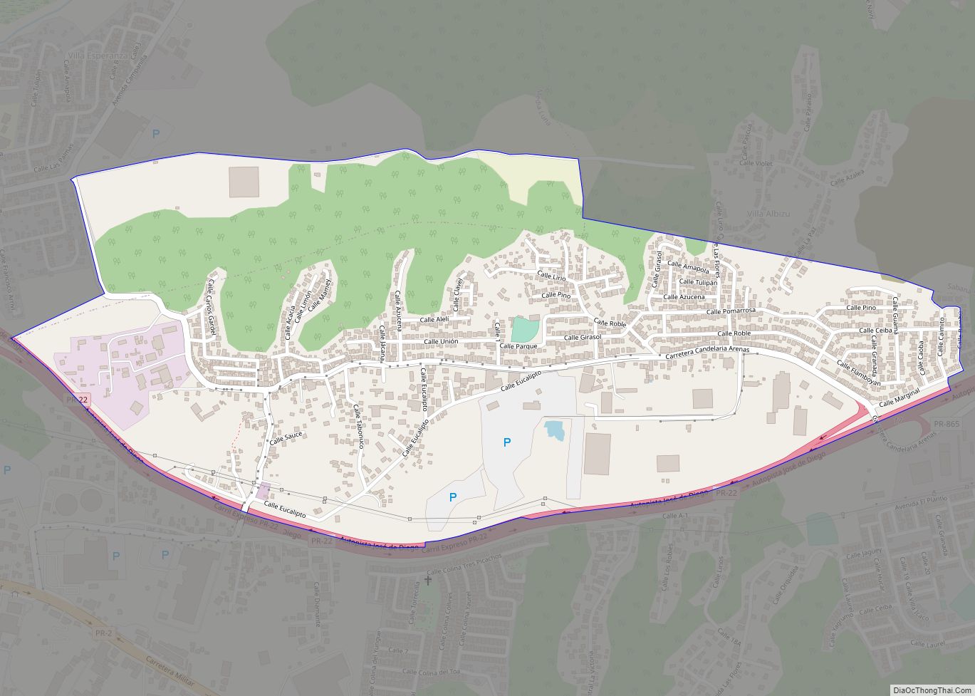 Map of Candelaria Arenas comunidad