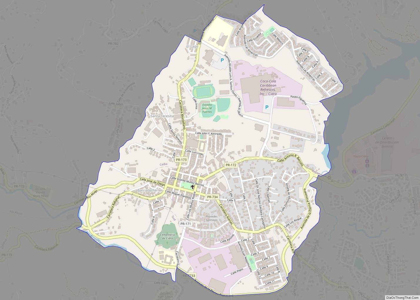 Map of Cidra zona urbana