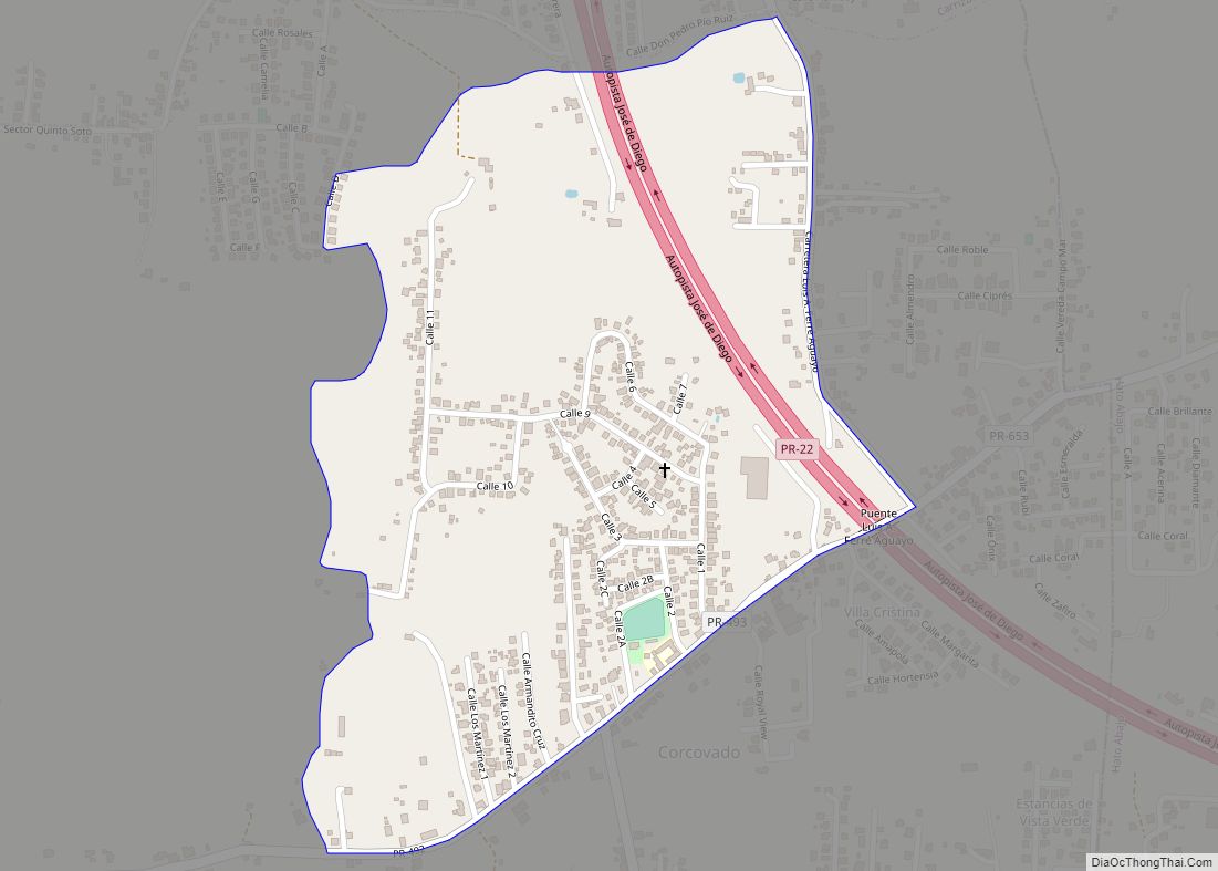 Map of Corcovado comunidad