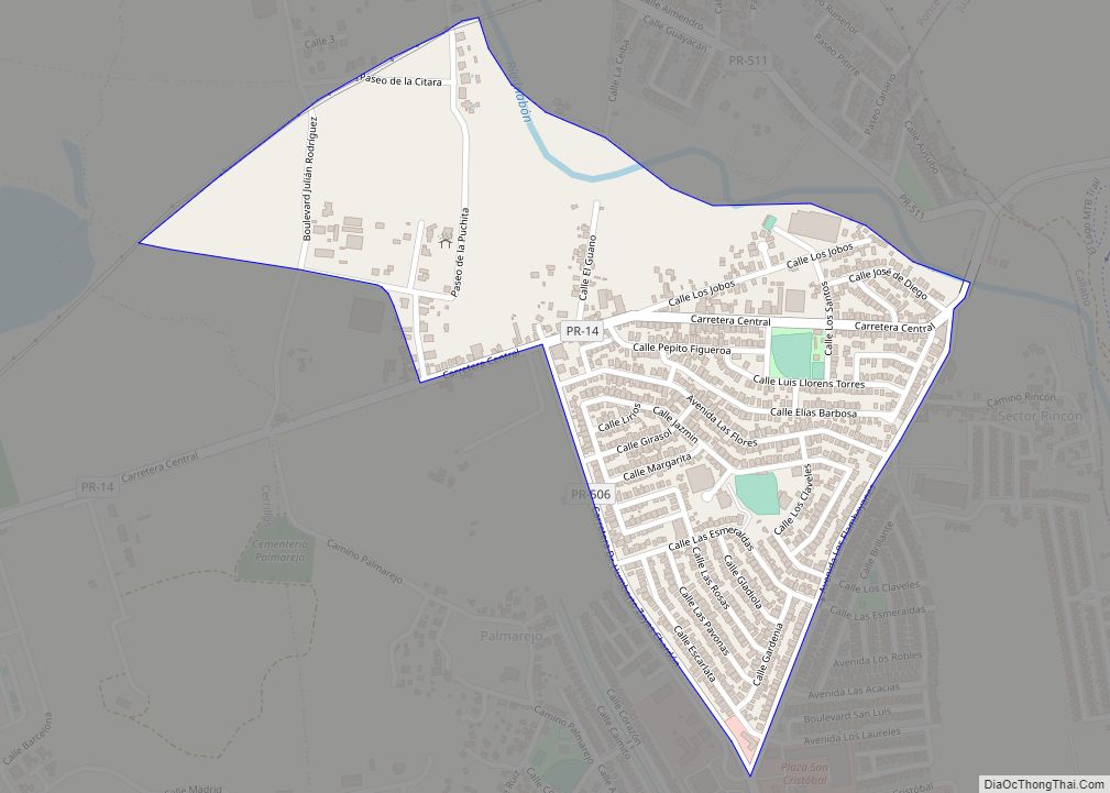 Map of Coto Laurel comunidad