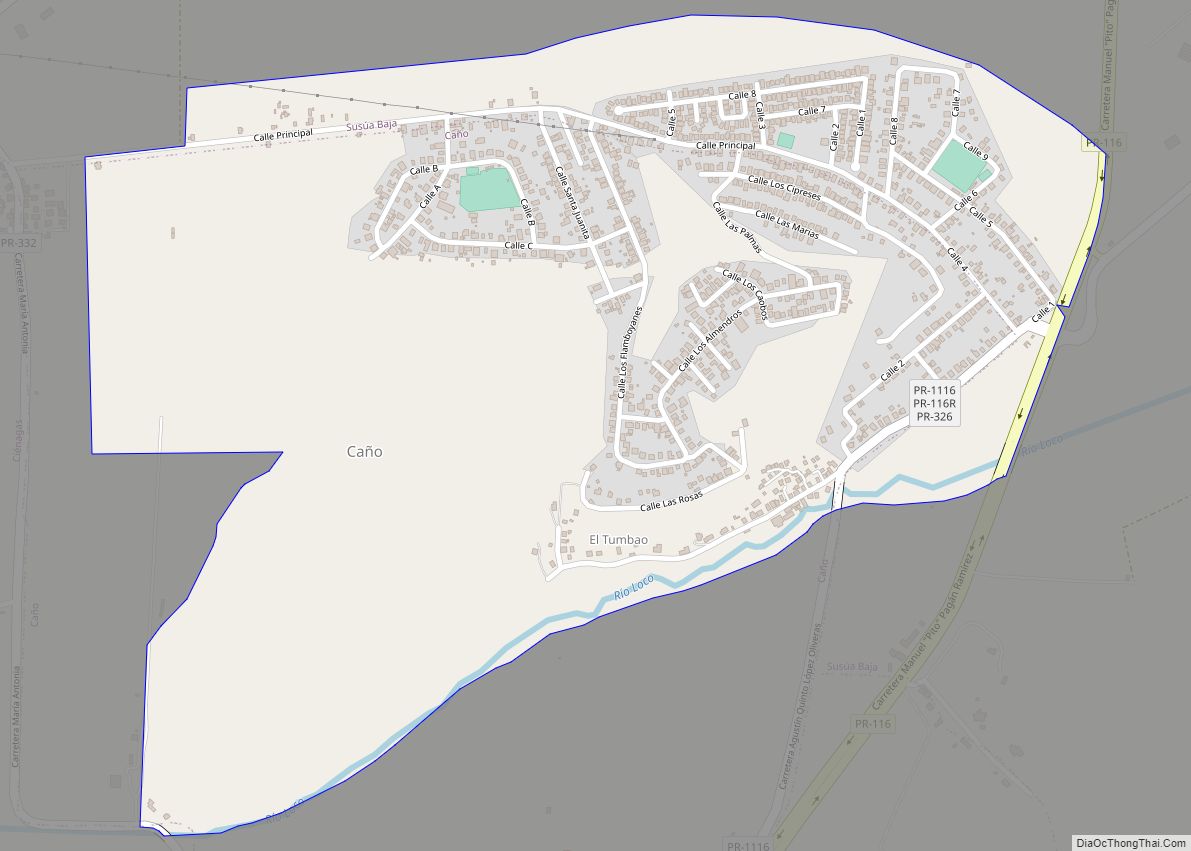 Map of El Tumbao comunidad