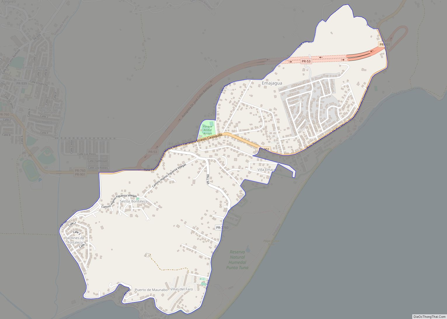 Map of Emajagua comunidad