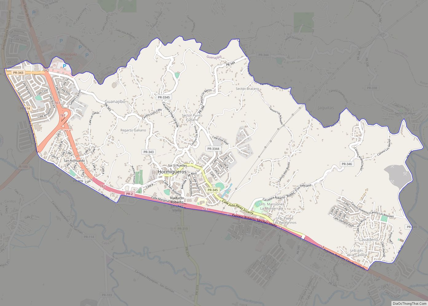 Map of Hormigueros zona urbana