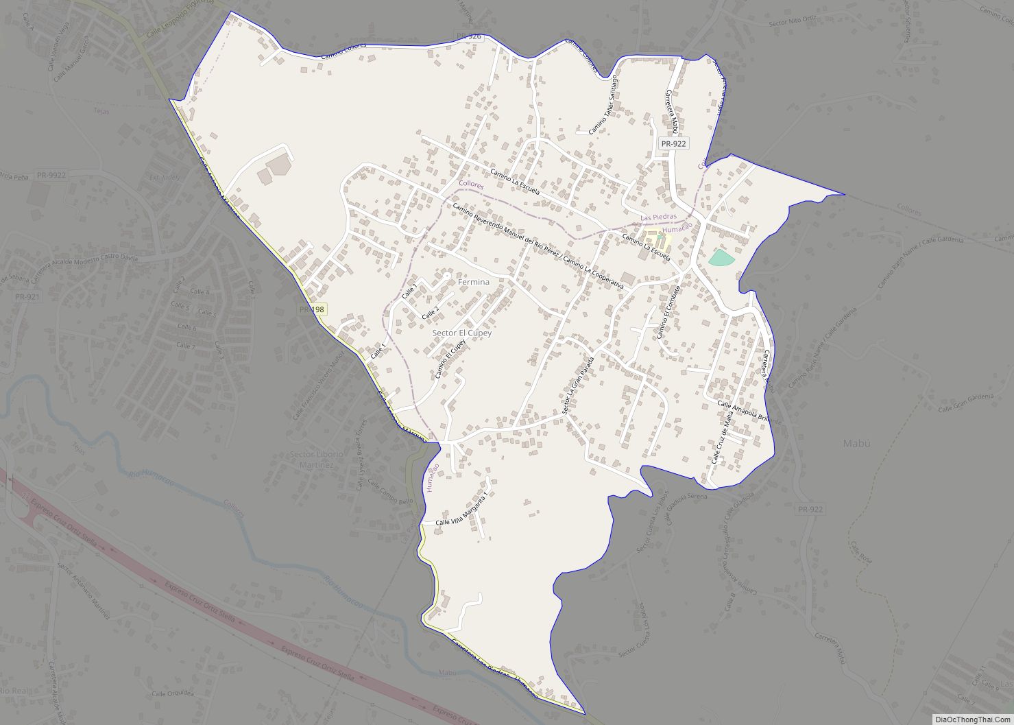 Map of La Fermina comunidad