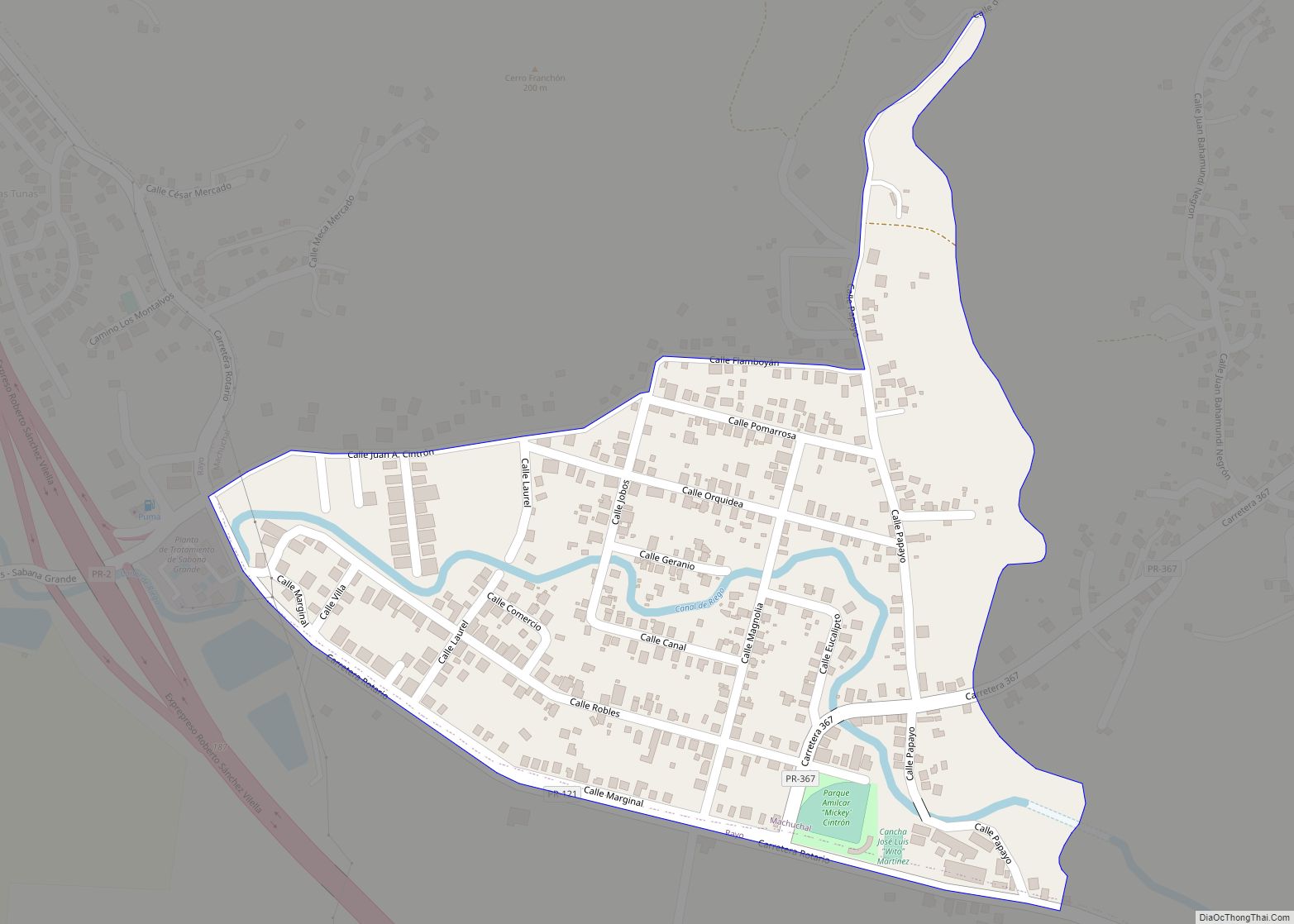 Map of Liborio Negrón Torres comunidad