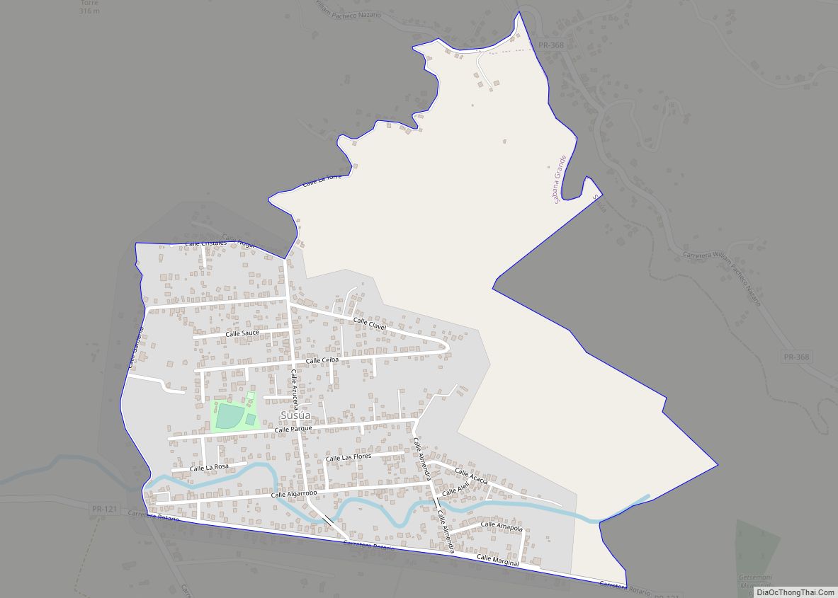 Map of Lluveras comunidad