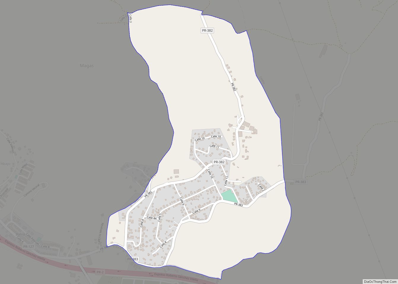 Map of Magas Arriba comunidad