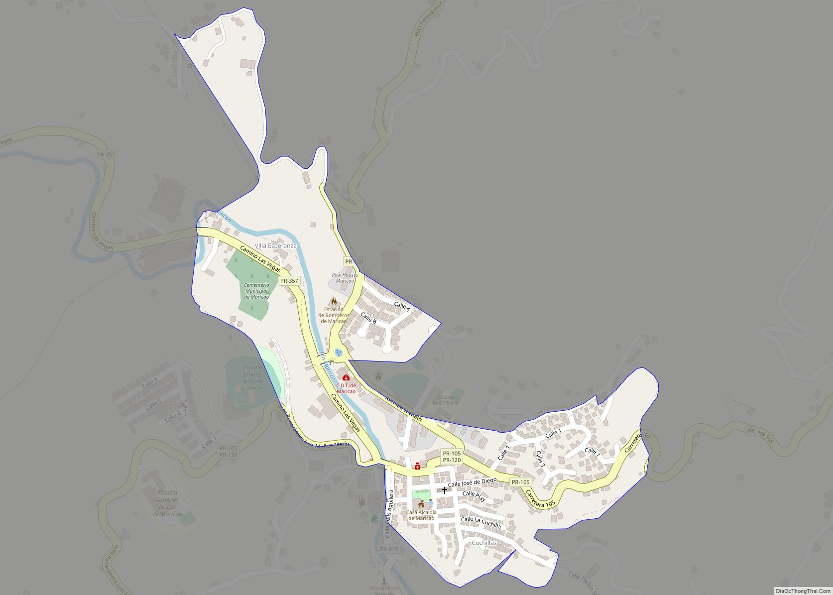 Map of Maricao zona urbana