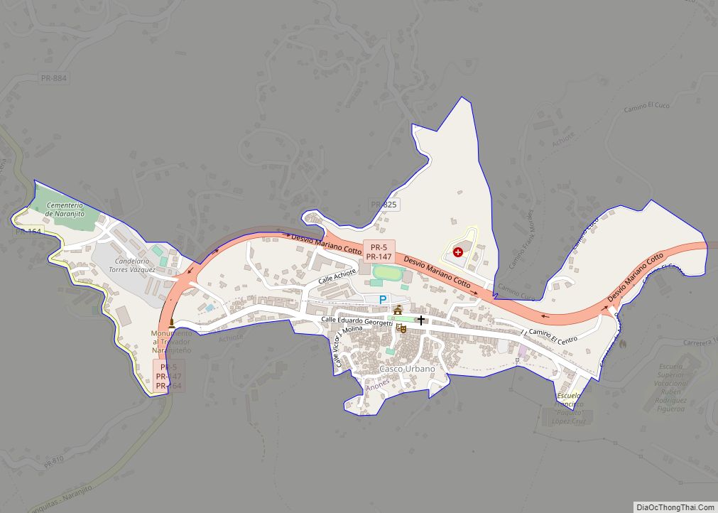 Map of Naranjito zona urbana