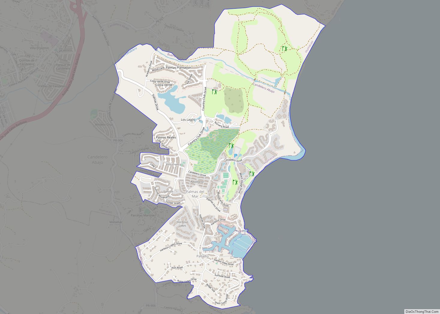 Map of Palmas del Mar comunidad