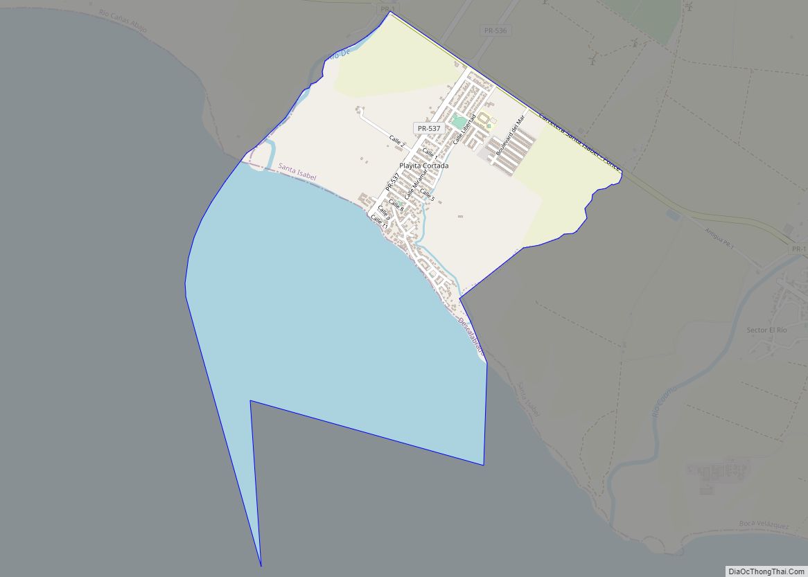 Map of Playita Cortada comunidad