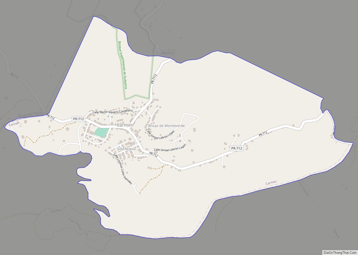 Map of Pueblito del Carmen comunidad