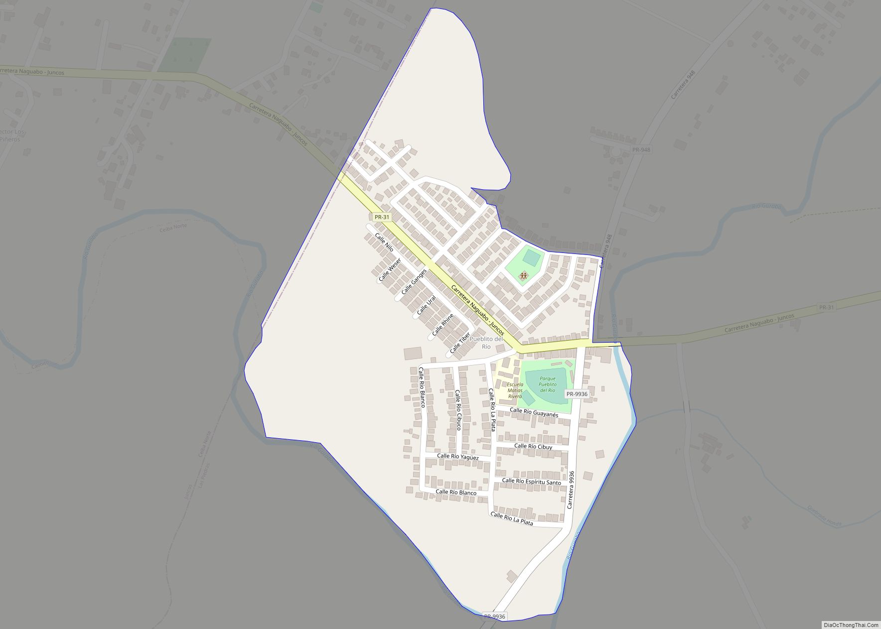 Map of Pueblito del Río comunidad