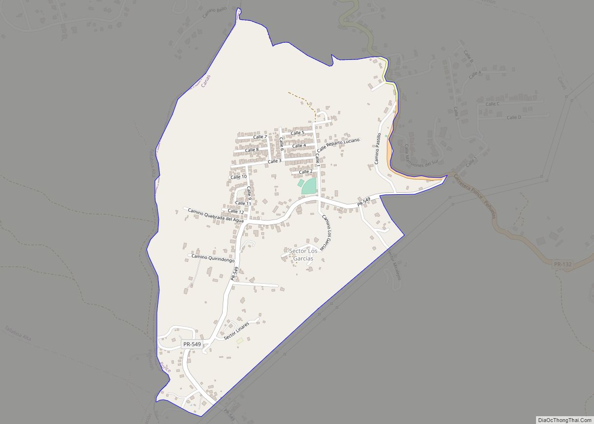 Map of Quebrada del Agua comunidad