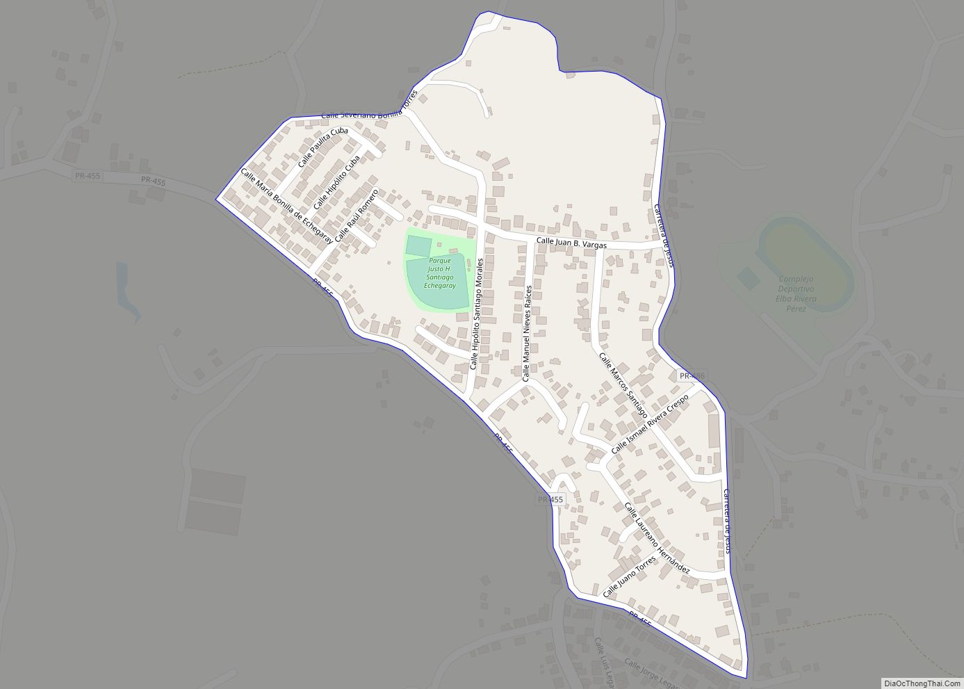 Map of Quebrada comunidad
