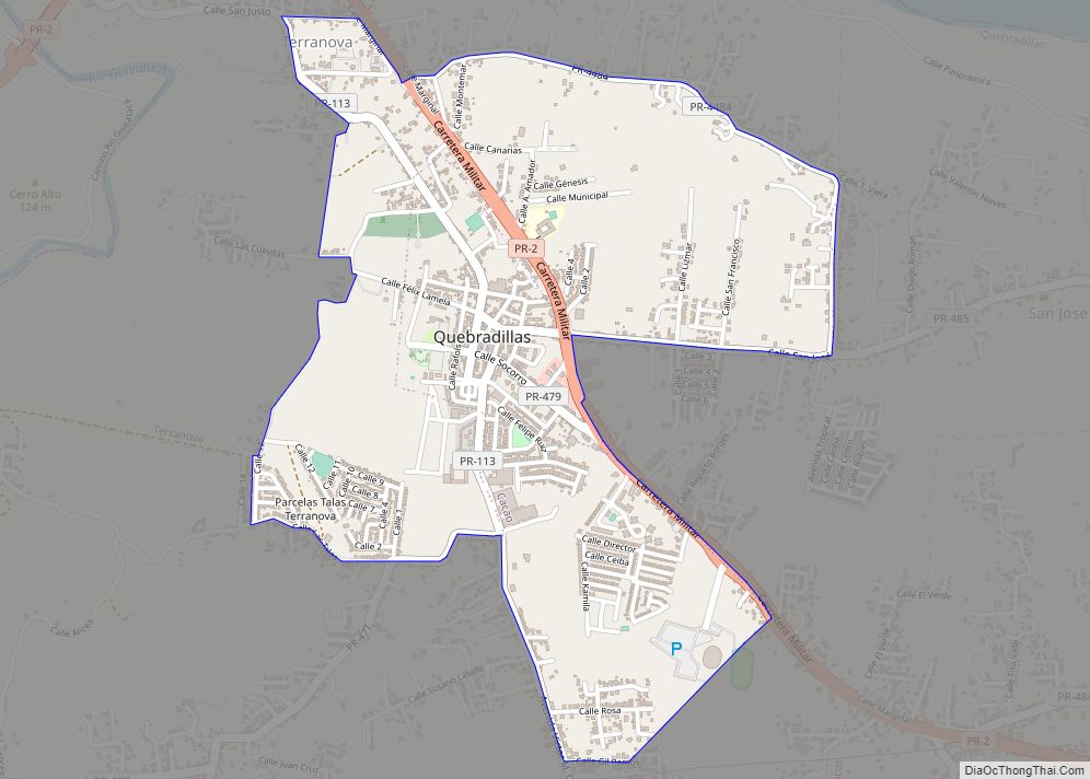 Map of Quebradillas zona urbana