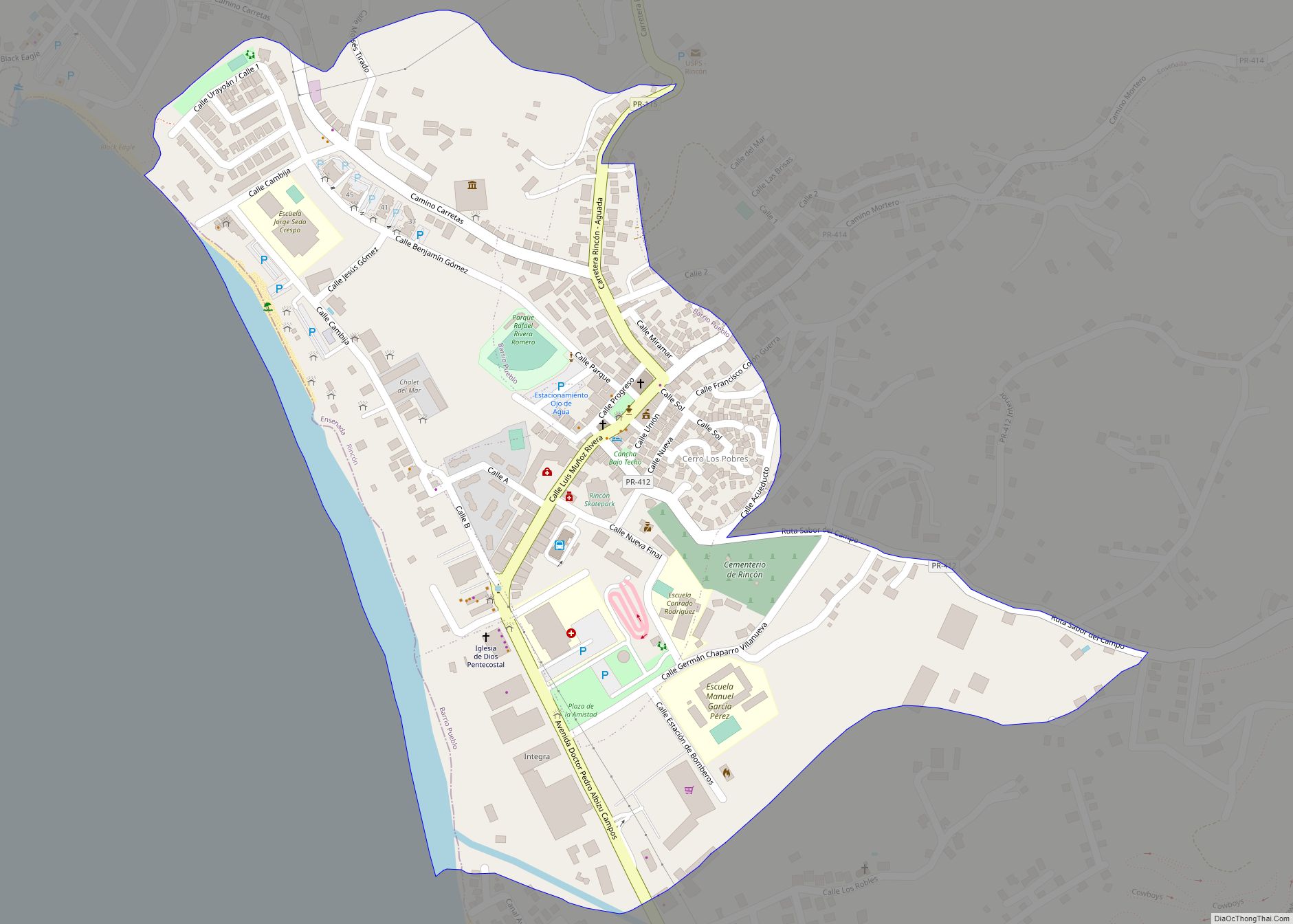 Map of Rincón zona urbana