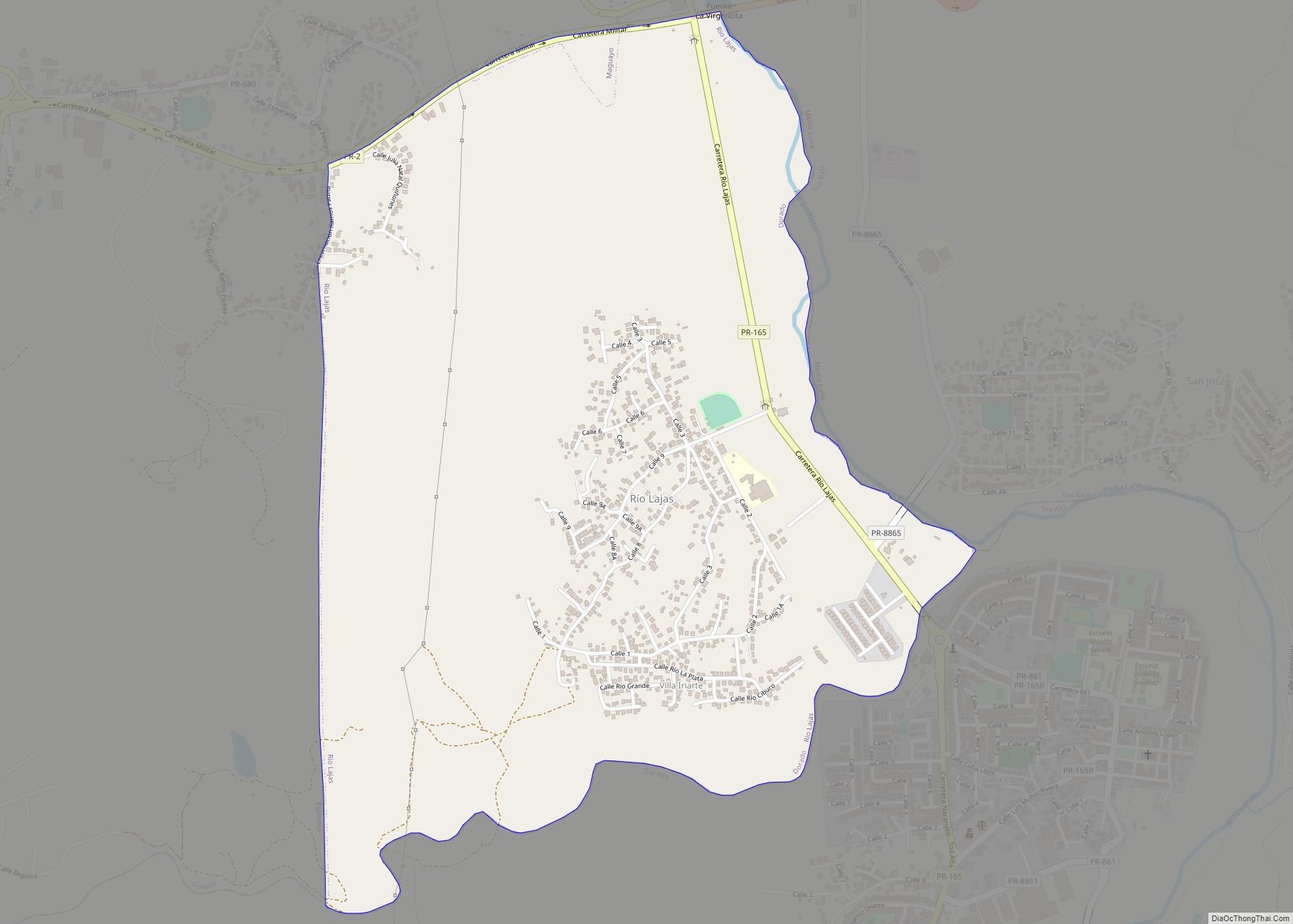 Map of Río Lajas comunidad