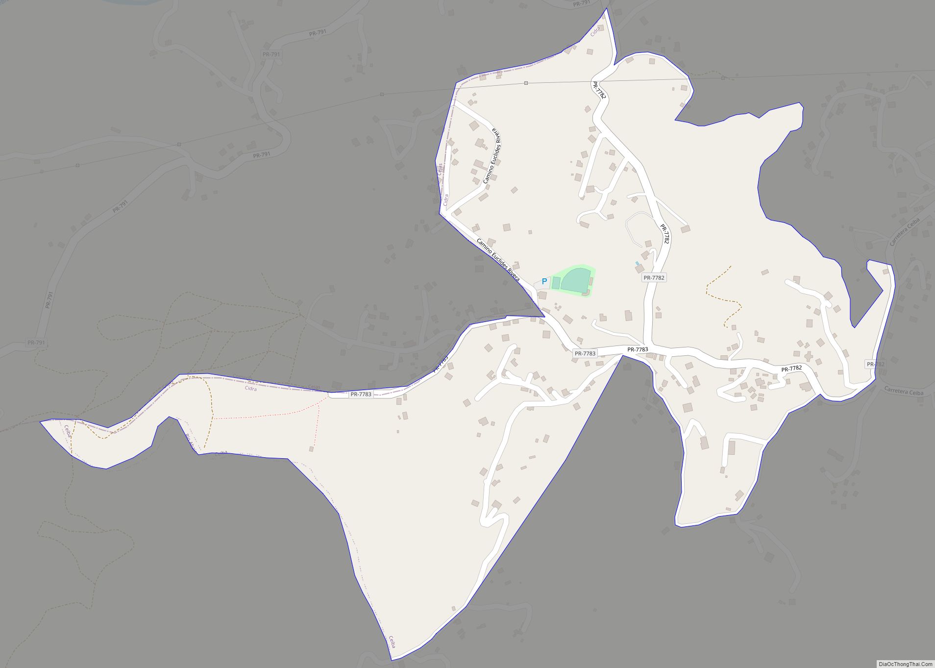 Map of Rodríguez Hevia comunidad