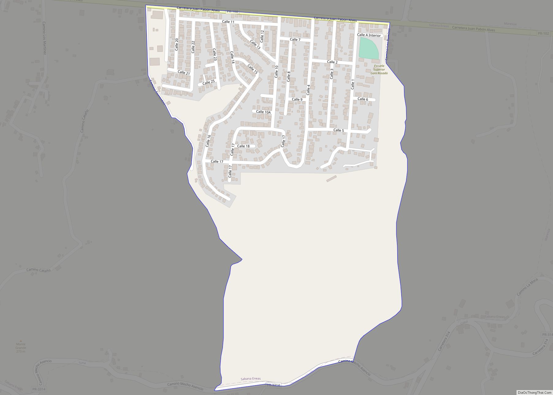 Map of Sabana Eneas comunidad
